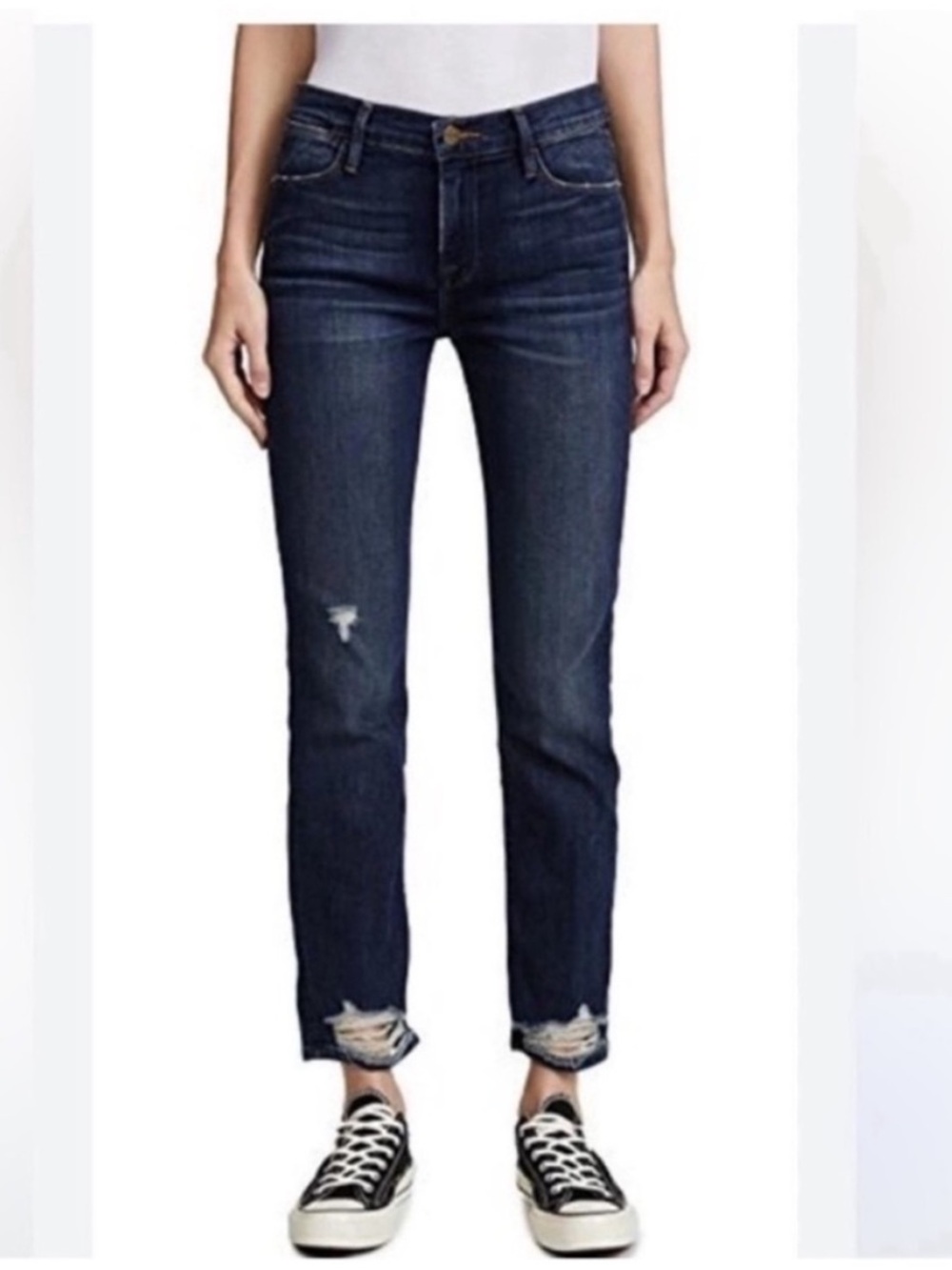 Frame Women's Distressed Mid-Rise Blue Jeans Size 32